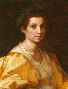 Andrea del Sarto Portrait of a woman in yellow oil painting image
